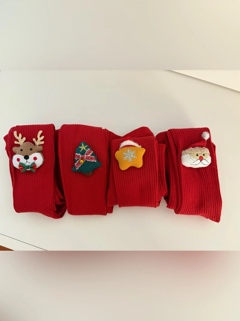 Girls Christmas tights size 8-12 years